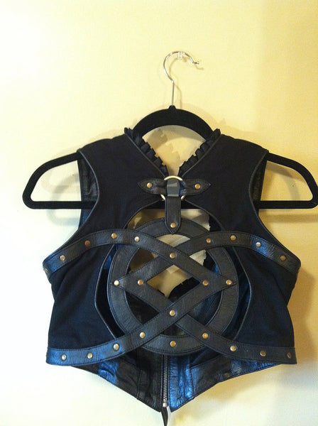 SEFIRAH FIERCE "OZ" LEATHER VEST SIZE M BLACK