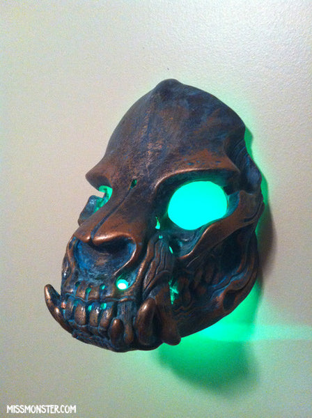 SKULL BEAST WALL LIGHT- COPPER PATINA