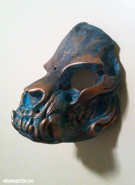 SKULL BEAST WALL LIGHT- COPPER PATINA