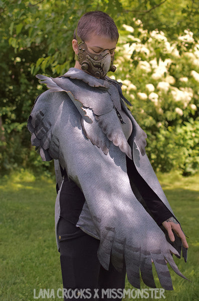 WING SHAWL WRAP- GREY OMBRE